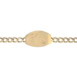 A 9ct gold identity bracelet.