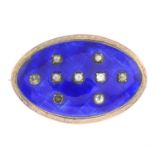 A Georgian gold enamel and paste brooch.