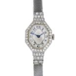 A lady's mid 20th century diamond cocktail watch.