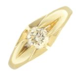 A gentleman's 18ct gold diamond ring.