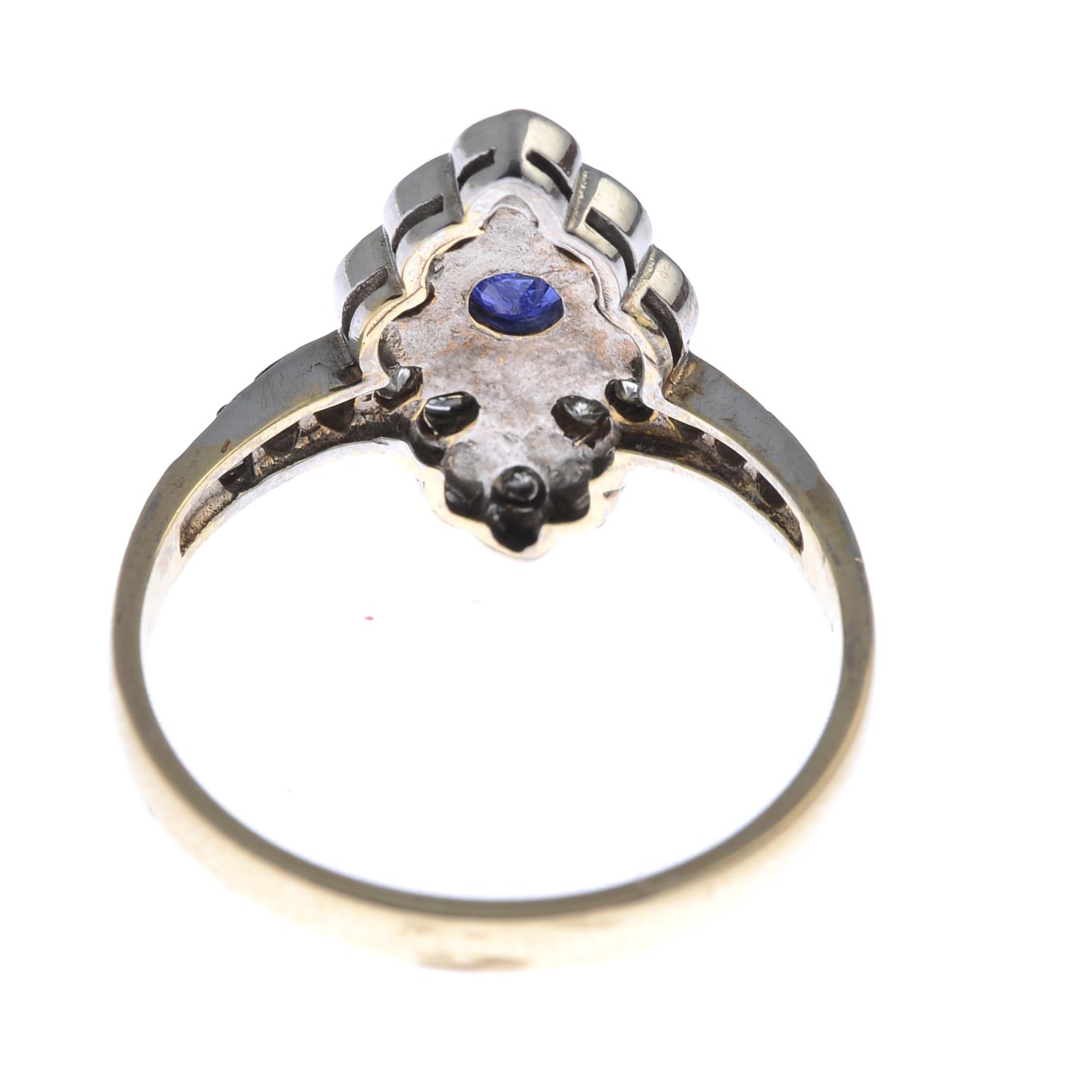 A 9ct gold sapphire and diamond dress ring. - Image 3 of 3