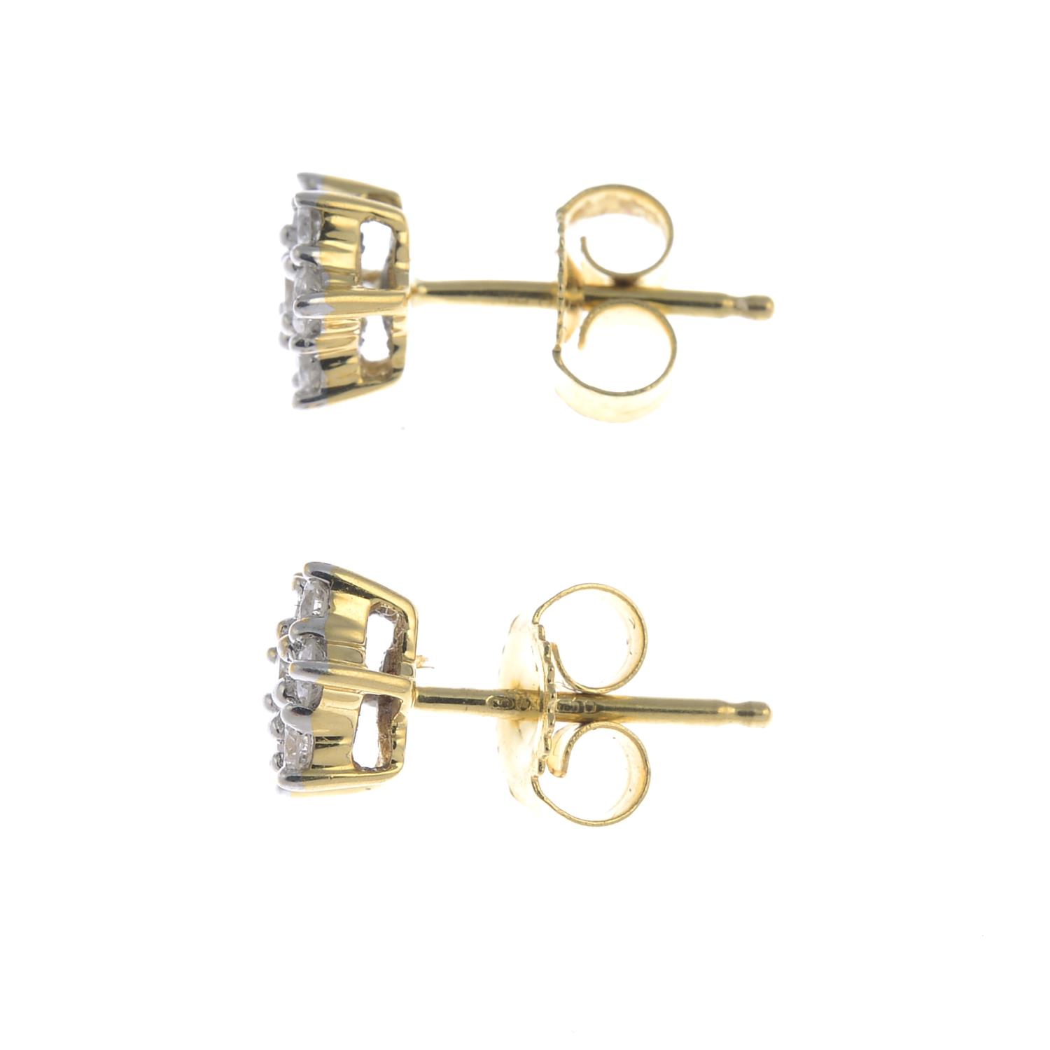 A pair of 18ct gold diamond earrings. - Image 2 of 2