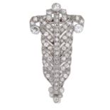 A mid 20th century platinum and gold diamond clip.