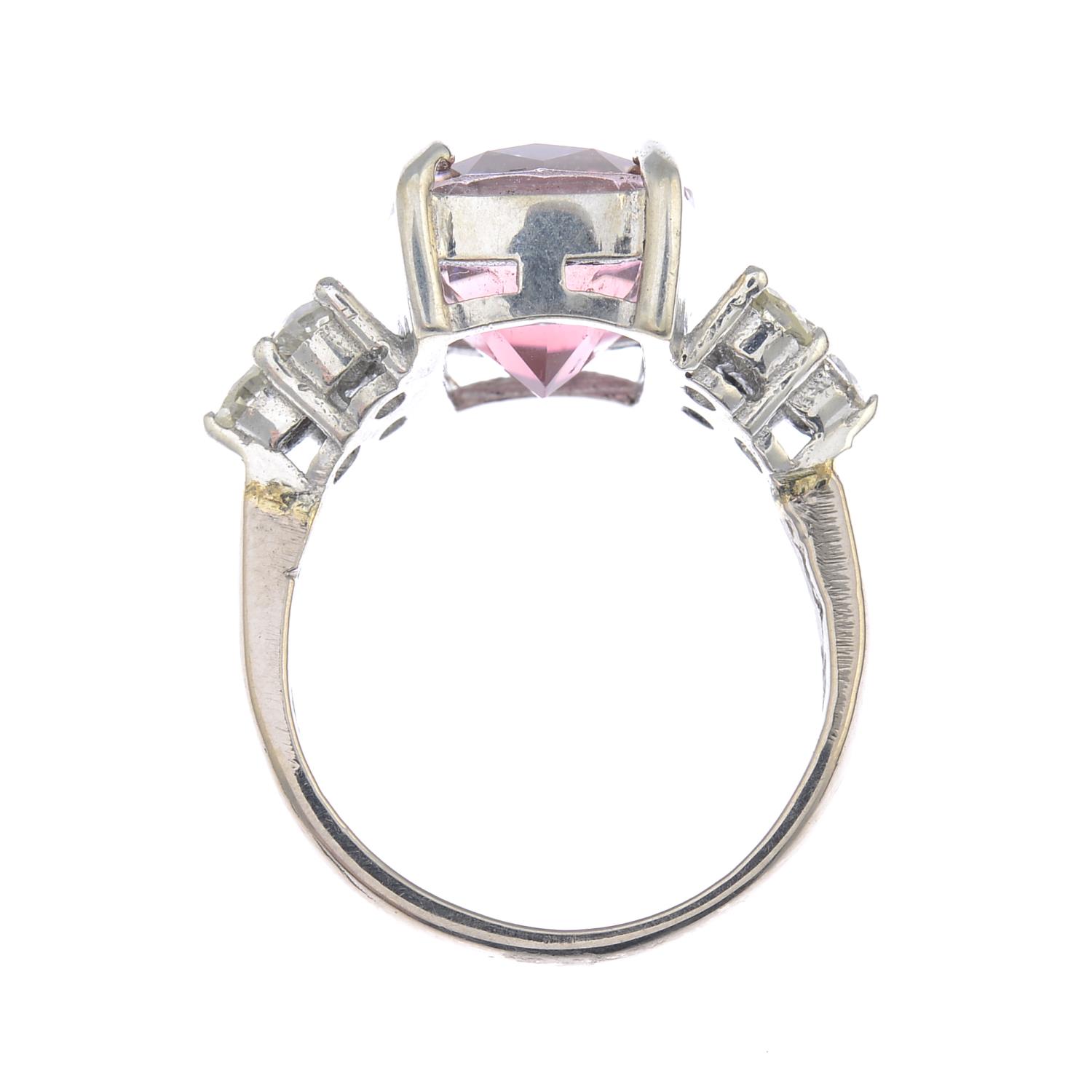 A tourmaline and diamond ring. - Image 2 of 3