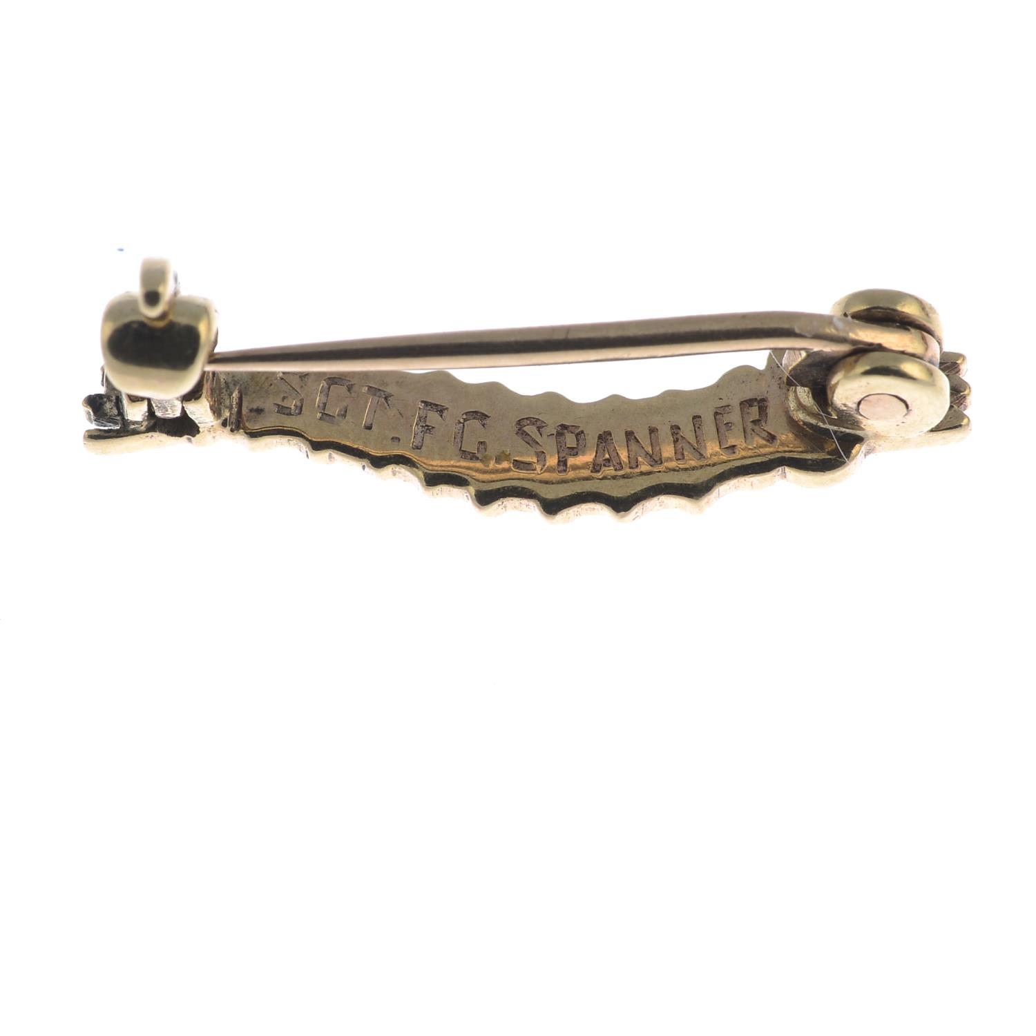 A gold 'caterpillar club' brooch. - Image 2 of 2
