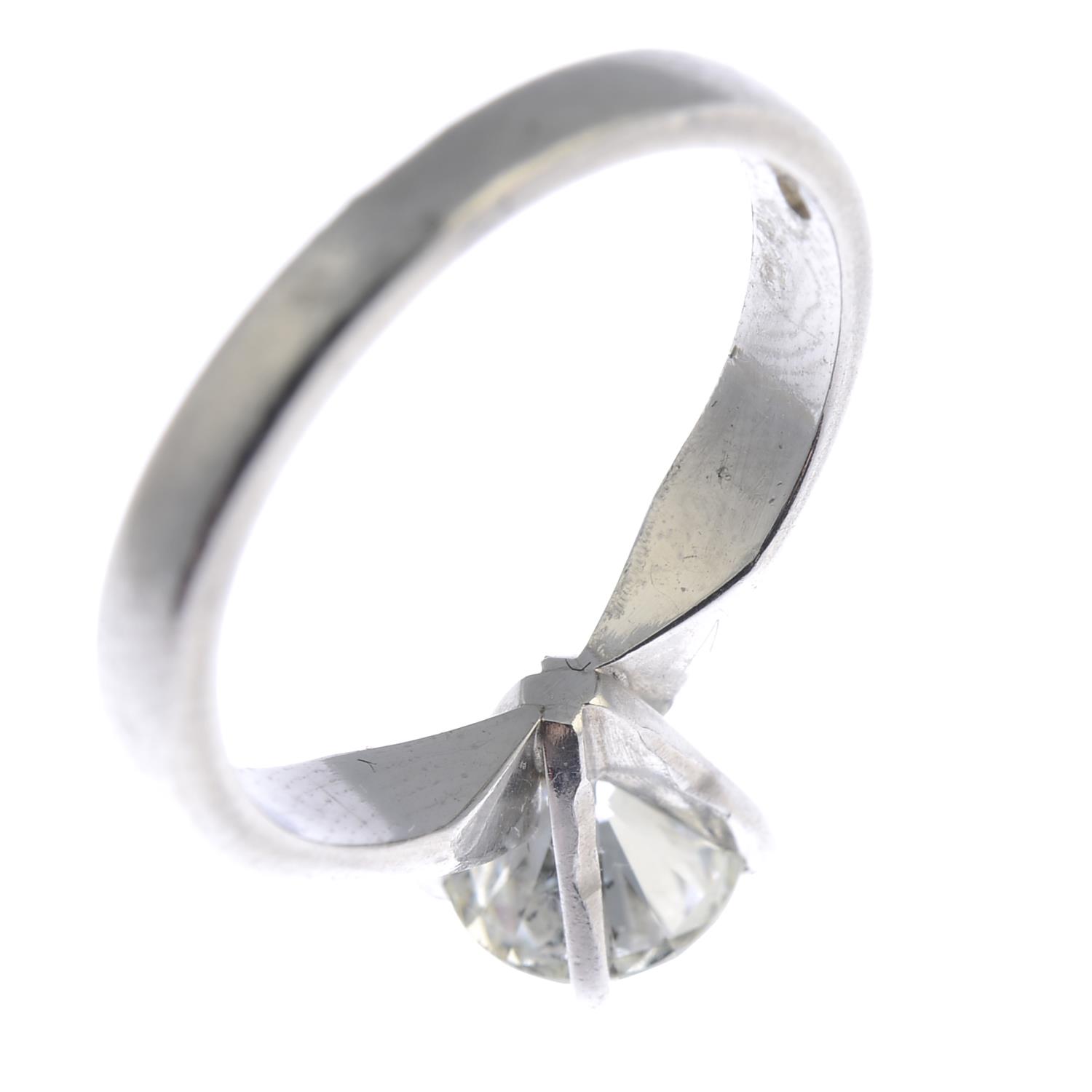 A platinum diamond single-stone ring. - Image 4 of 4