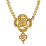 A mid 19th century Austrian 18ct gold necklace.