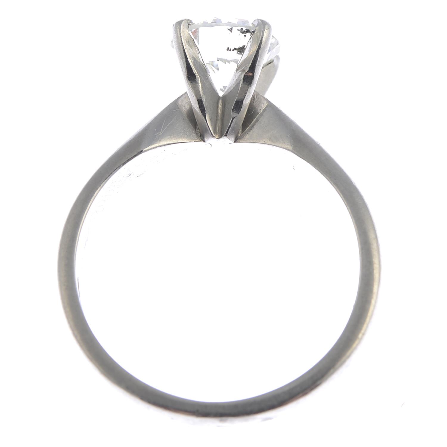 A platinum diamond single-stone ring. - Image 2 of 4