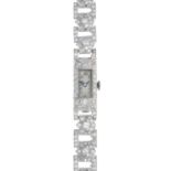 A mid 20th century platinum diamond wrist watch.