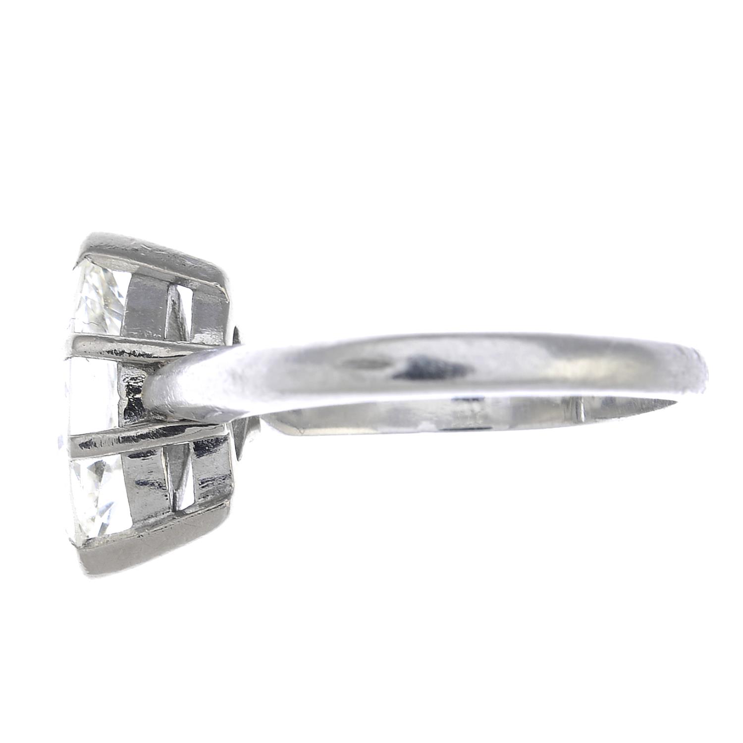 A platinum diamond single-stone ring. - Image 4 of 4