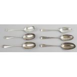 Four George II silver table spoons,