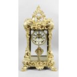 An early 20th century gilt metal clock,