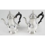 A pair of late Victorian silver bachelor coffee or chocolate pots,