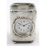 An Edwardian silver cased carriage clock,