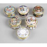 A collection of thirteen Halcyon Days and Crummels enamelled trinket boxes and covers,