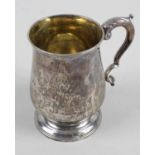 A George III plain silver mug,