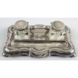 A late Victorian silver inkstand,