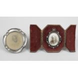 Two Edwardian silver mounted small photograph frames,