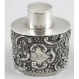 A small Edwardian silver tea caddy,