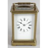 A French brass cased carriage clock,