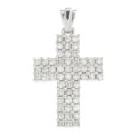 An 18ct gold diamond cross pendant.