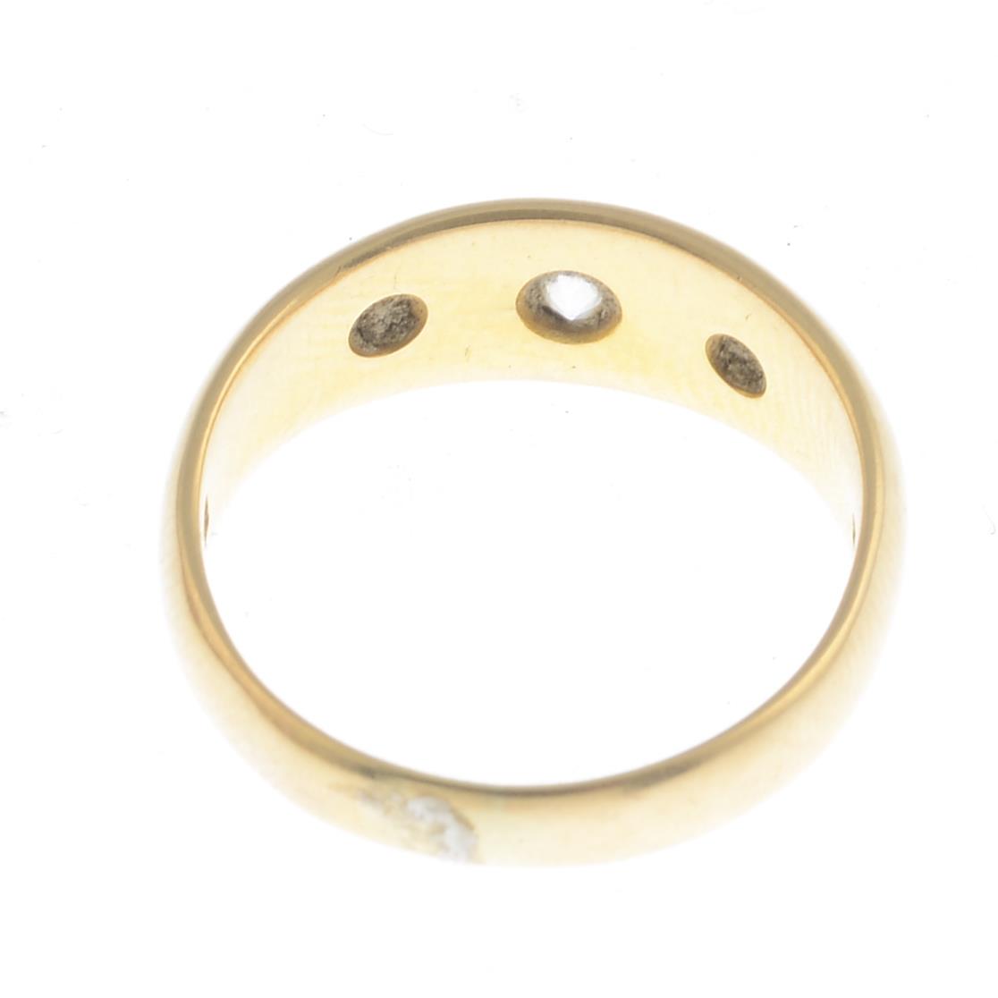 A late Victorian 18ct gold diamond three-stone ring. - Image 2 of 3