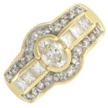 An 18ct gold diamond dress ring.