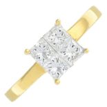 An 18ct gold diamond ring.