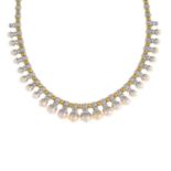 An 18ct gold cultured pearl necklace.