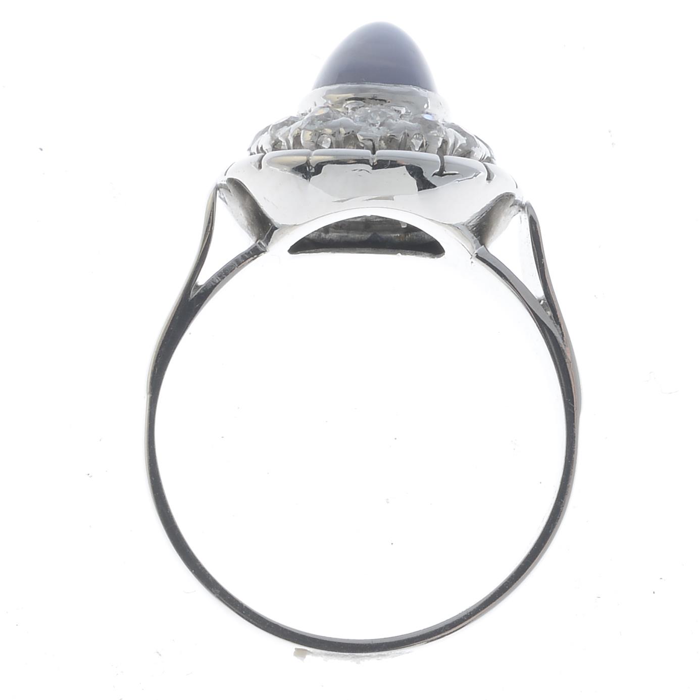 A star sapphire and diamond cluster ring. - Image 3 of 3