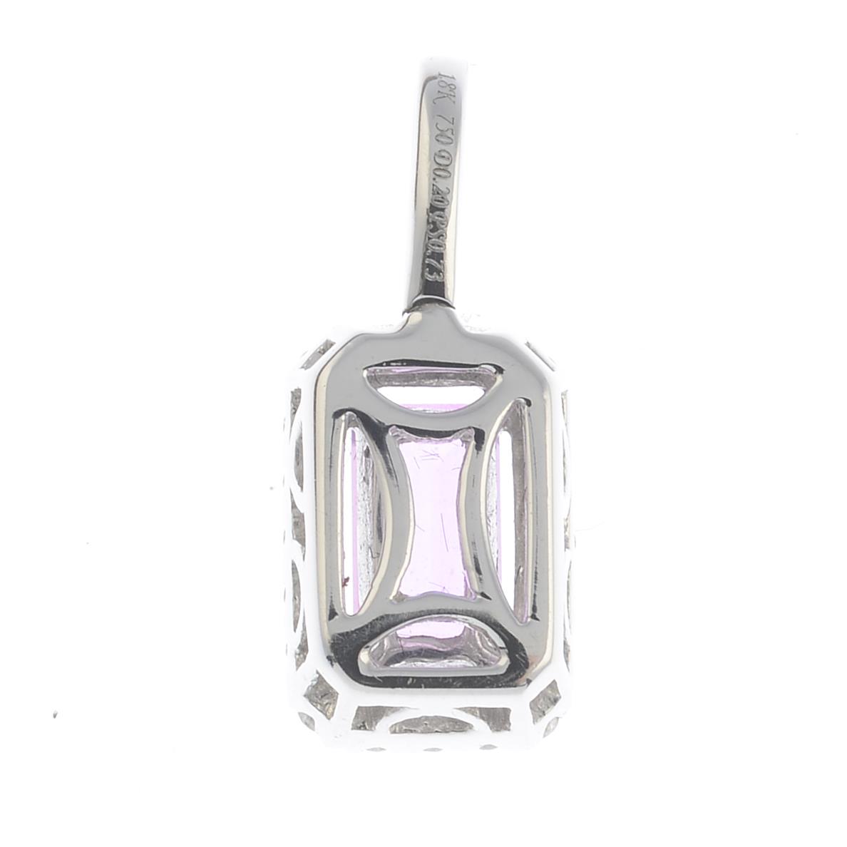 A sapphire and diamond pendant. - Image 2 of 2
