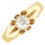 An early 20th century 18ct gold diamond ring.