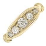 An Edwardian 18ct gold diamond five-stone ring.