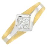 An 18ct gold diamond ring.