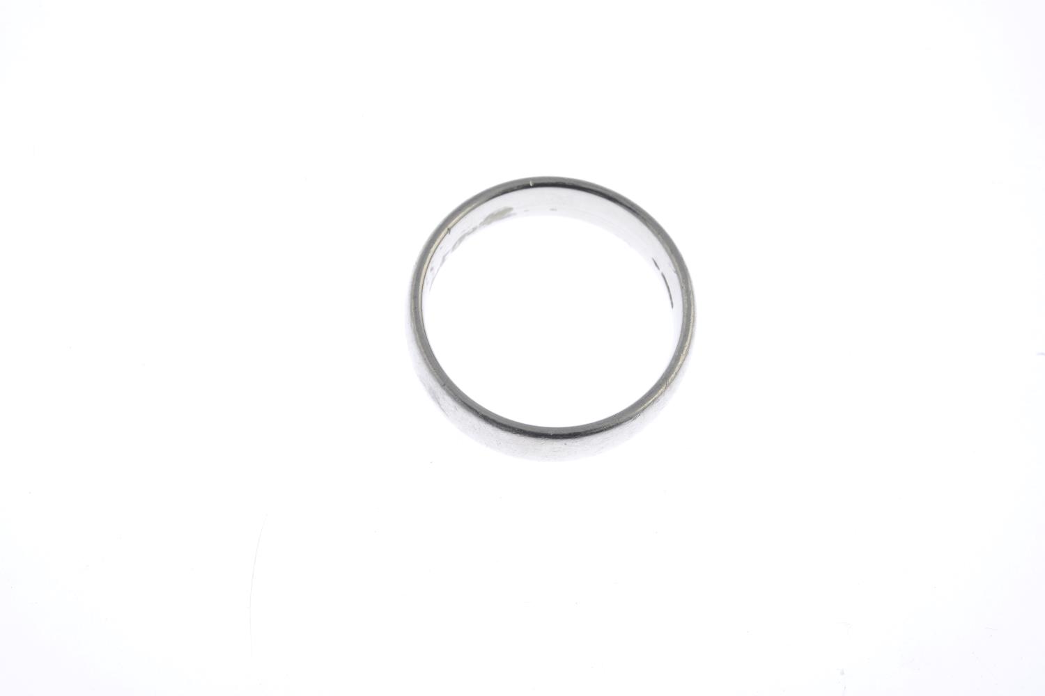 A platinum plain band ring. - Image 2 of 3