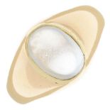 An early 20th century 15ct gold moonstone ring.