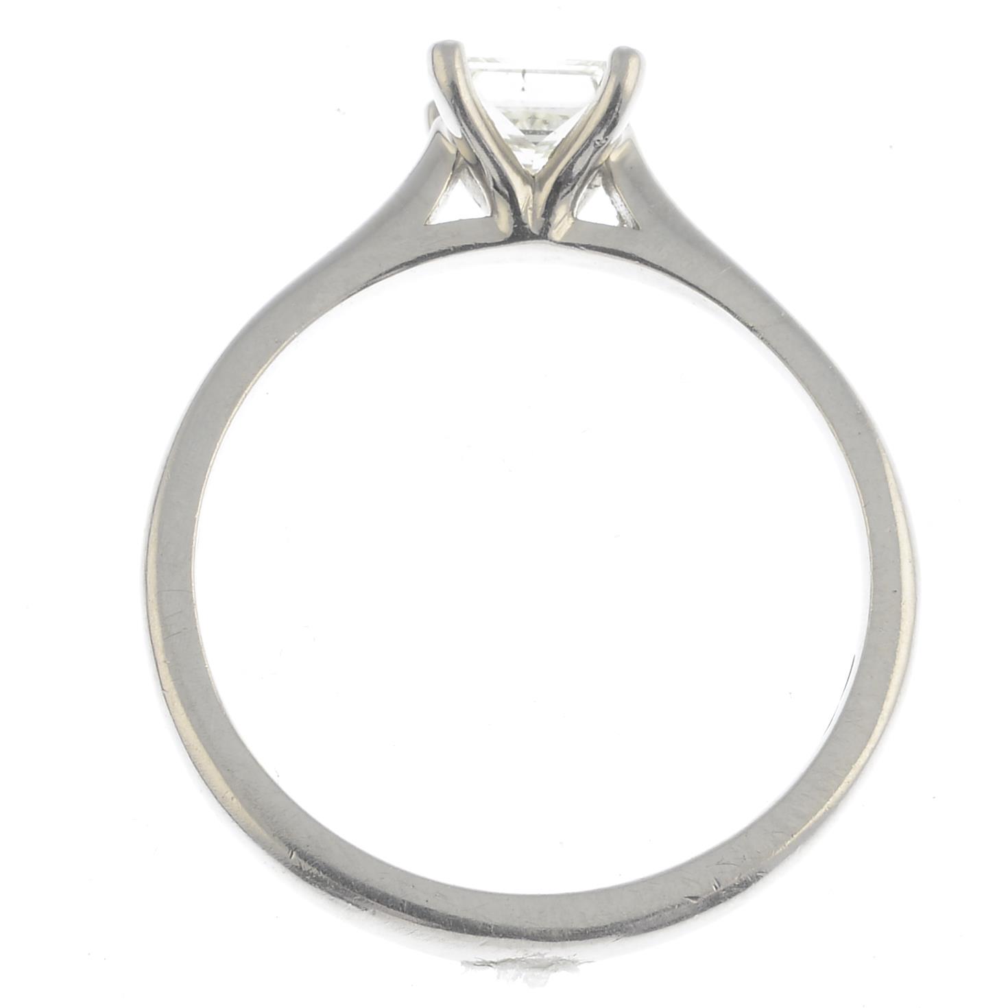 A platinum diamond single-stone ring. - Image 3 of 3