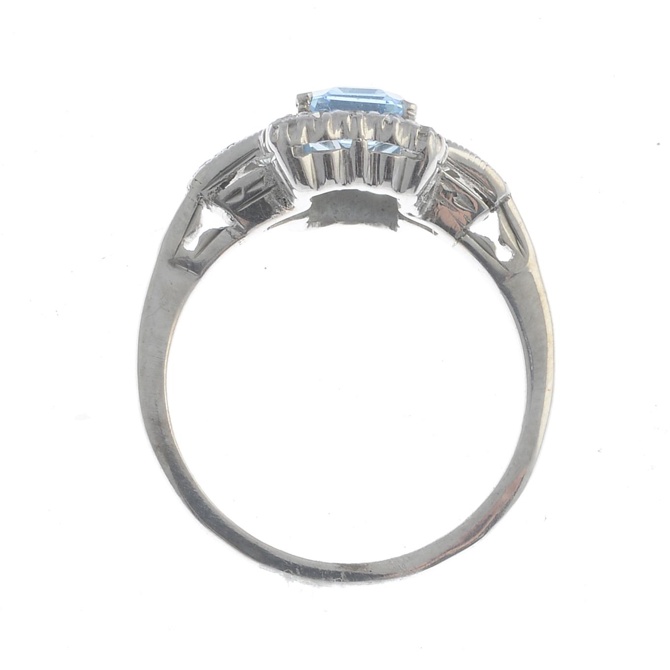 An aquamarine and diamond dress ring. - Image 3 of 3