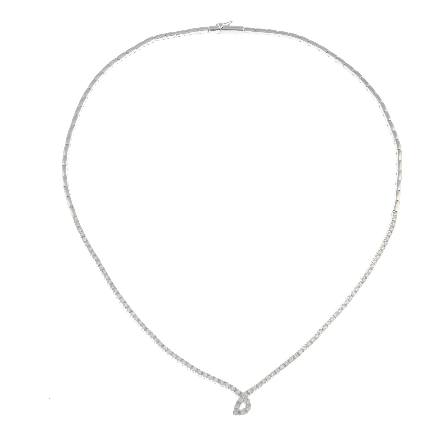 An 18ct gold diamond necklace. - Image 2 of 2