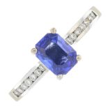 An 18ct gold sapphire and diamond dress ring.