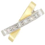 An 18ct gold diamond half eternity ring.