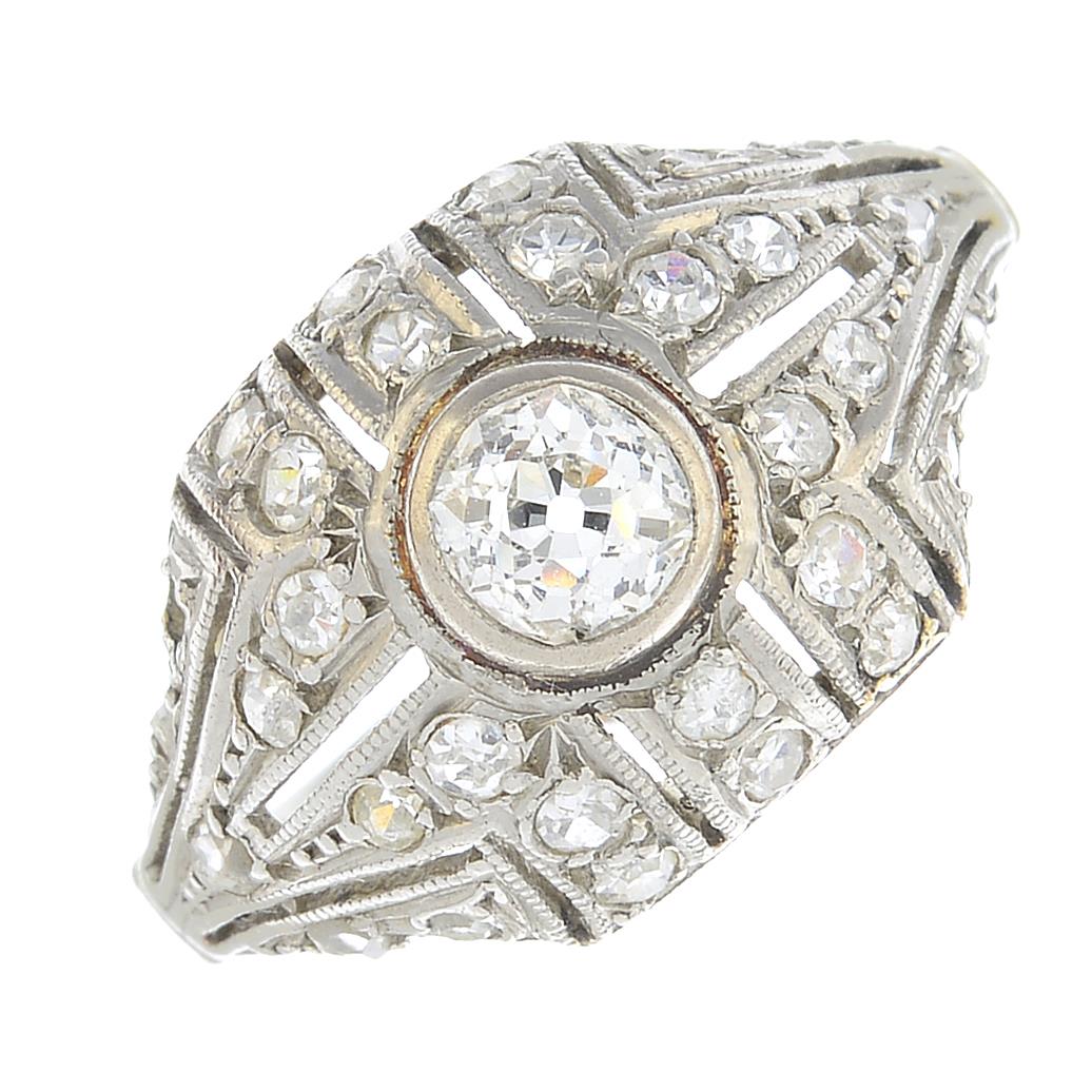 A diamond dress ring.