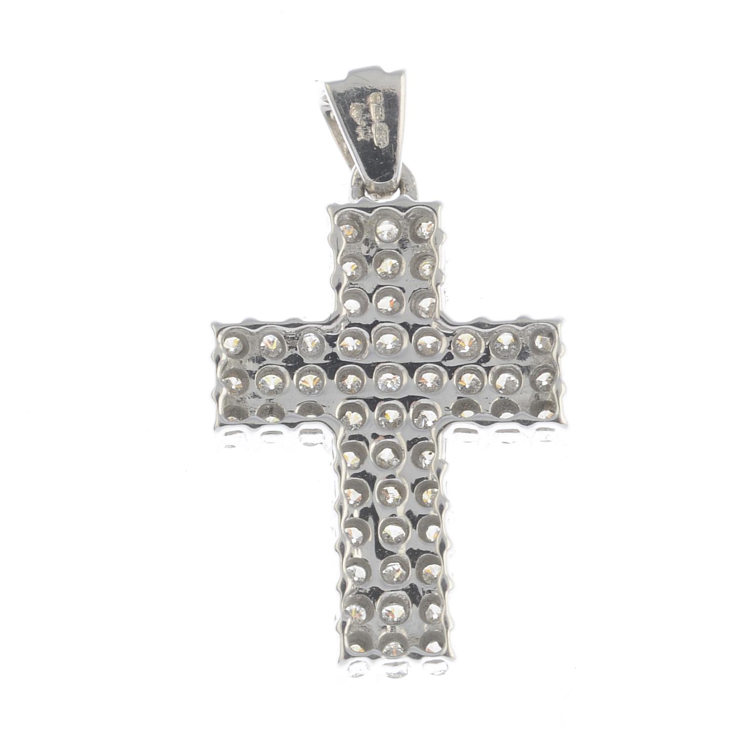 An 18ct gold diamond cross pendant. - Image 2 of 2