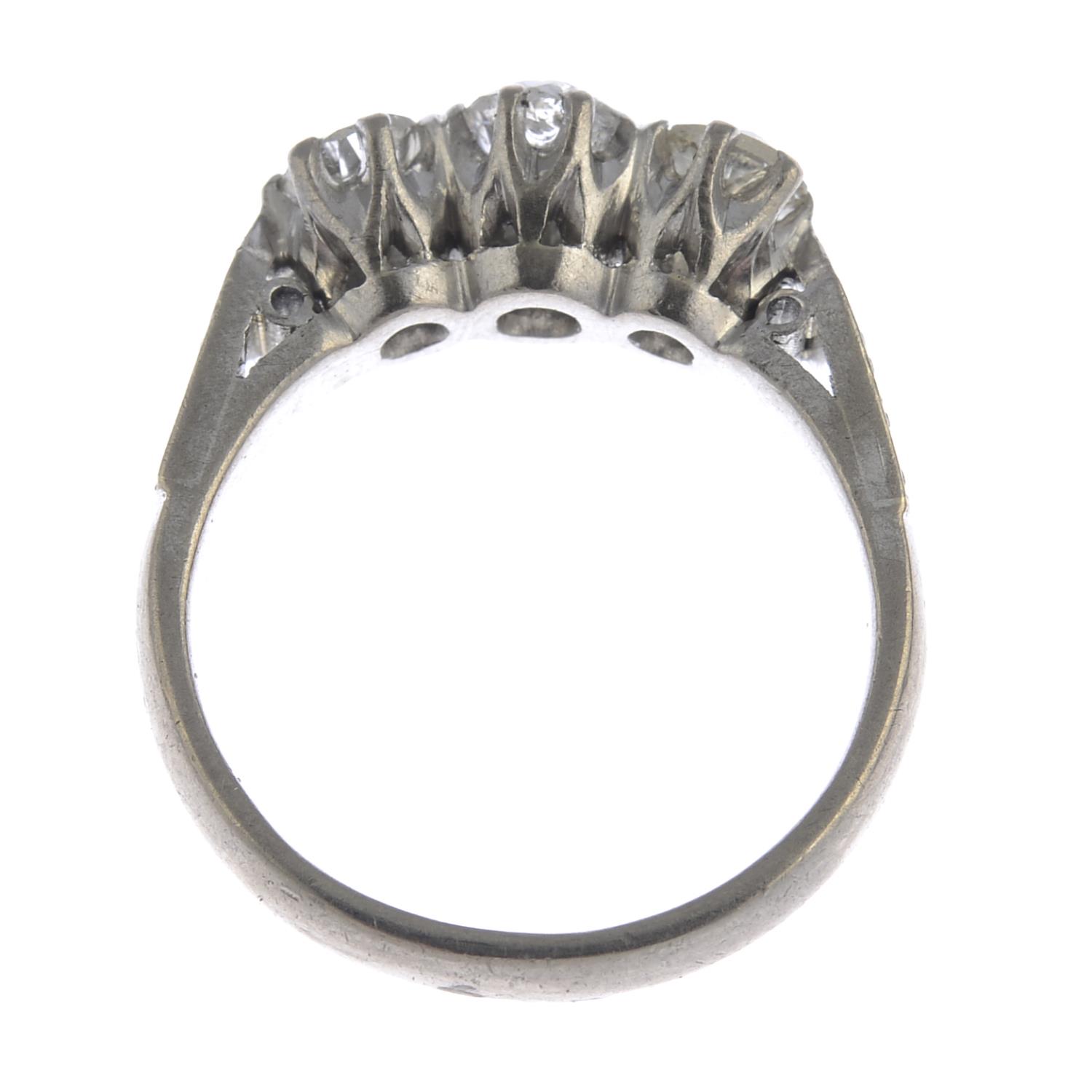 A diamond three-stone ring. - Image 2 of 3