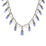 A sapphire, diamond and gem-set necklace.