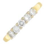 An 18ct gold diamond five-stone ring.