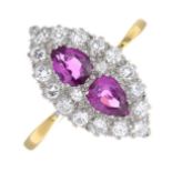 An 18ct gold ruby and diamond dress ring.