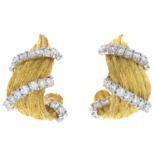KURT WAYNE - a pair of diamond earrings.