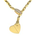 PIAGET - a diamond 'Deformation Heart' necklace.