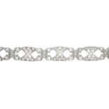 An Art Deco platinum diamond bracelet.